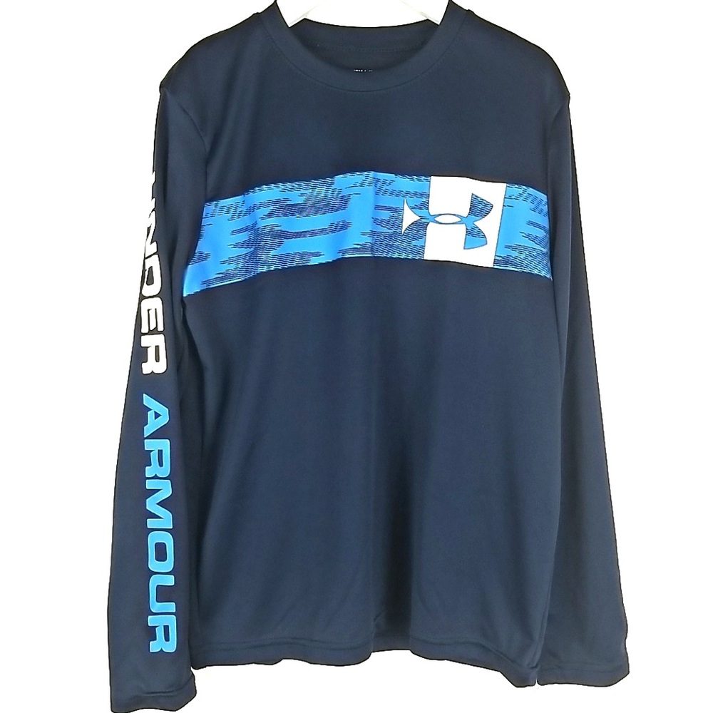 Under Armour Kids Dark Blue Long Sleeve Shirt Size Small